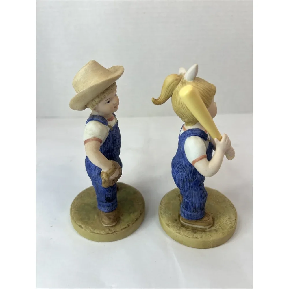 Denim Days LET'S PLAY BALL Danny Debbie Figurine 1522 Vintage No Box - No Tag